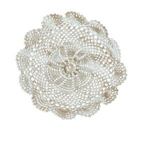 Doily, Vintage Ivory Cotton Crochet 10.5"
